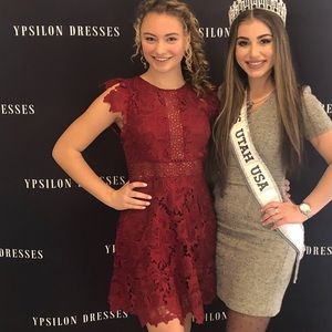 floral lace short dress